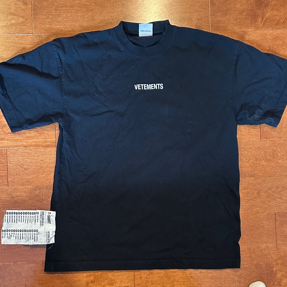 Vetements Navy Blue Short Sleeve Tee
